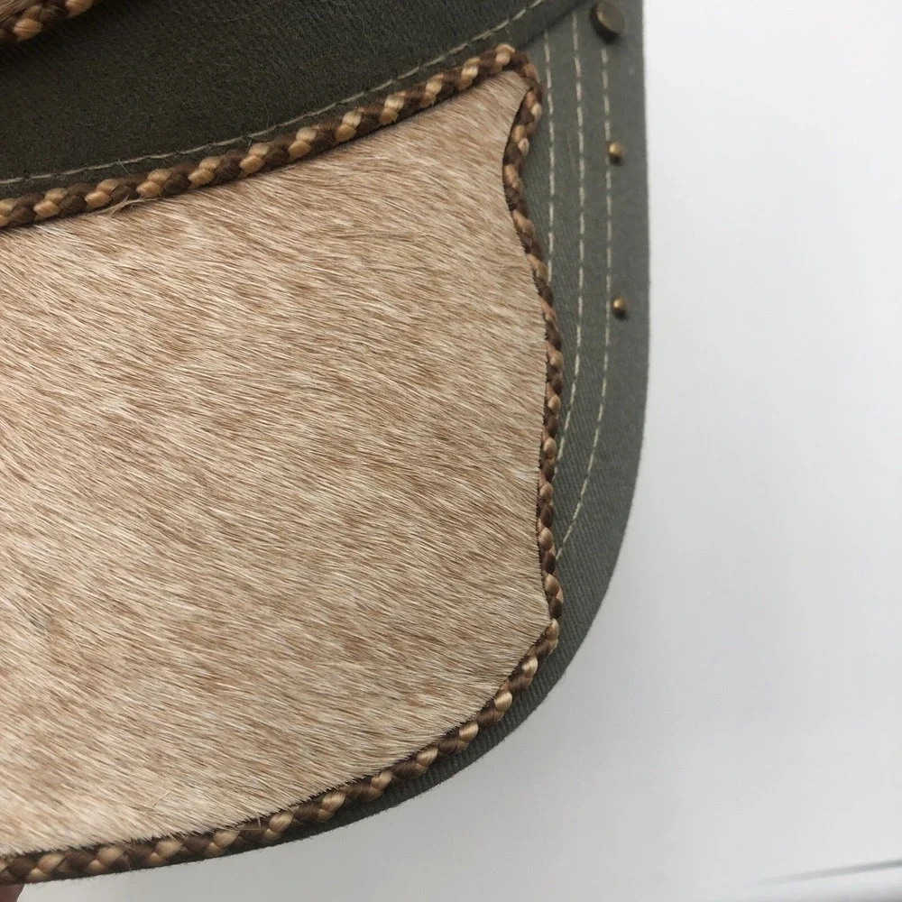 Somher Only Baseball Hat Womens Snap Back Cowhide Brim Used Green Brown Preowned